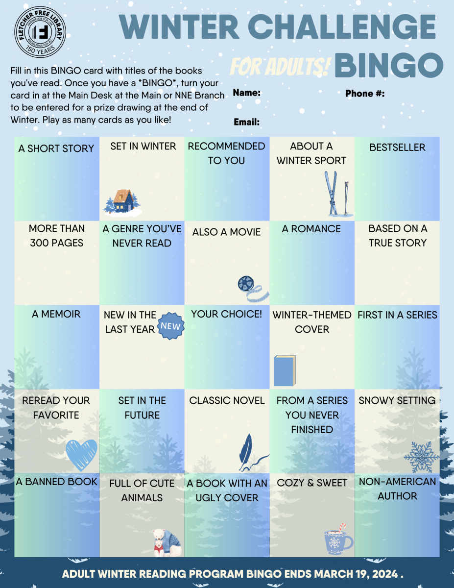 Winter Challenge Bingo | Fletcher Free Library