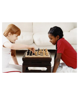 two girls playing chess