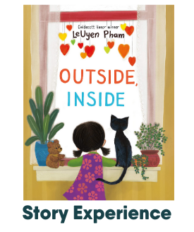 cover of picture book titled "outside, inside" by leuyen pham
