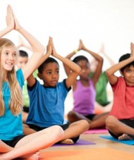 kids in yoga pose