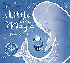 picture book cover for the book A Little Like Magic, featuring a child staring up at an ice sculpture of a whale
